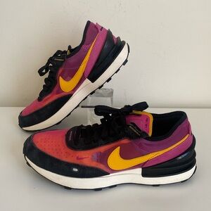 Nike Waffle One Sneakers Women’s Size 8 Kid Youth Size 6.5Y Fuchsia Orange Black